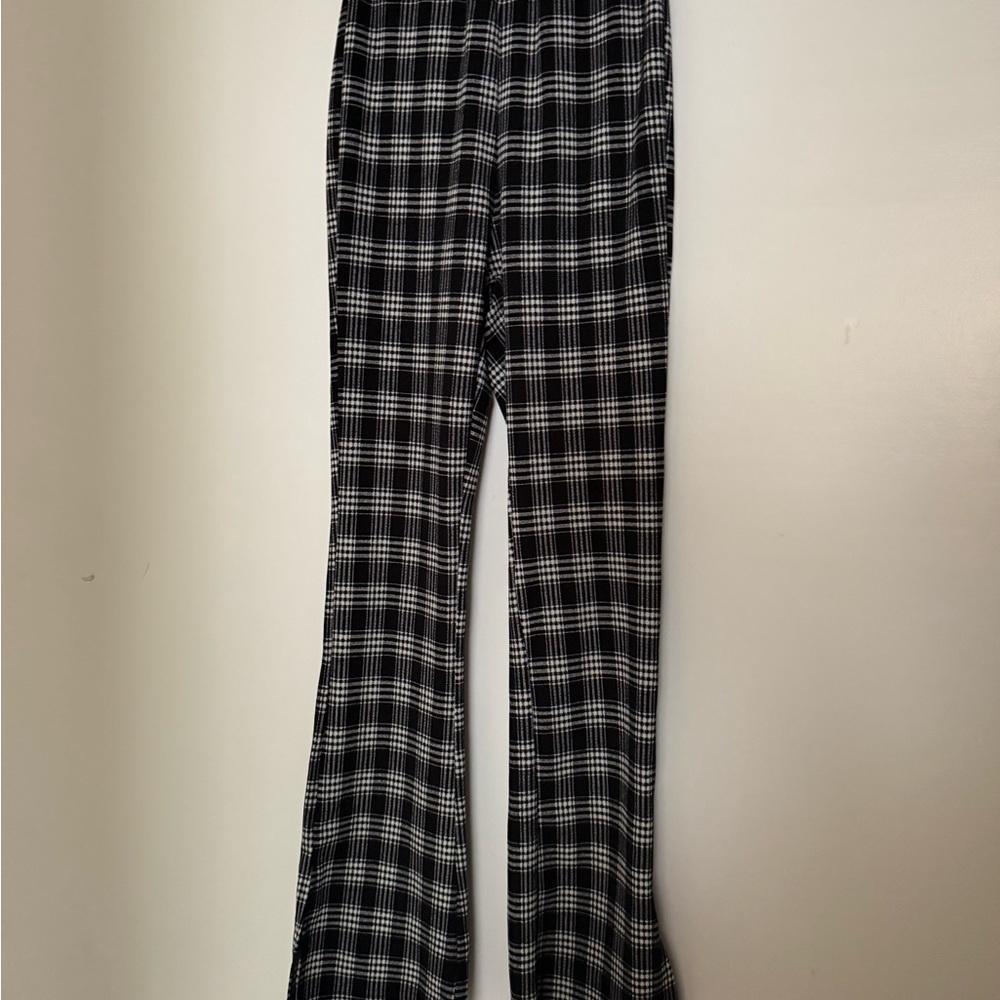 Plaid Black and White Women's Pants